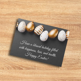 glad påsk önskemål,guld-vita ägg chic anteckningskort