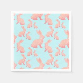 Glad påsk - Orange Red Bunnys mönster Pappersservett