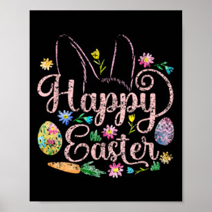 Glad påsk Ord Egg Bunny 5 Poster