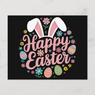 Glad påsk Ord Egg Bunny Flygblad