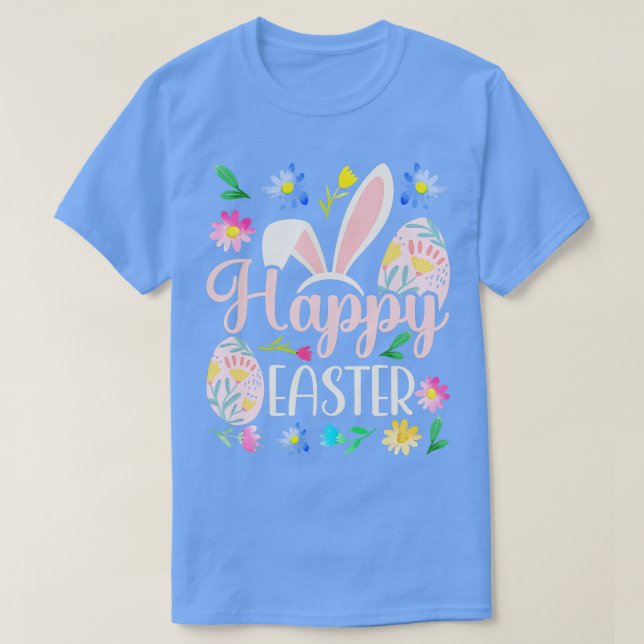 Glad påsk Ord Egg Bunny T Shirt (Design framsida)