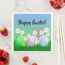 Glad påsk Pappersservett Bunny Eggs Cute Colorful