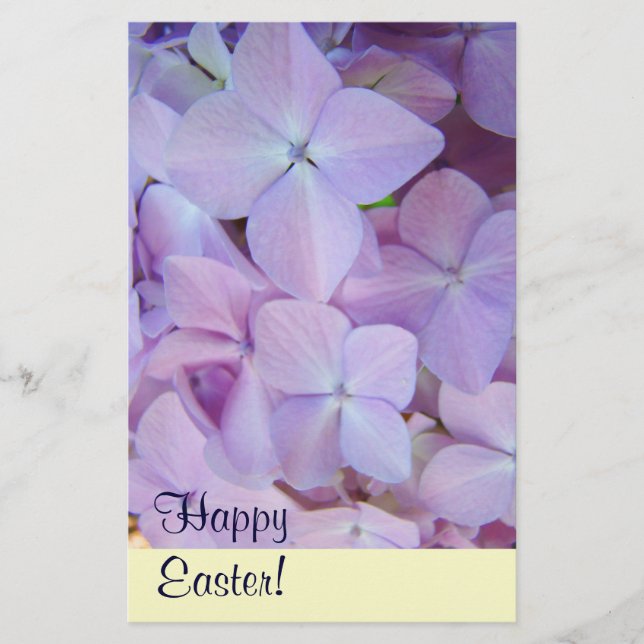 Glad påsk! Pappersvaror anpassade Lavendel Blommor Brevpapper (Framsida)