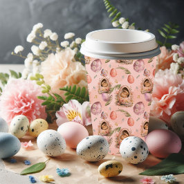 Glad påsk Party Bunny Firande Rosa