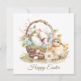 Glad påsk, Påsk Basket och gångkort Kort