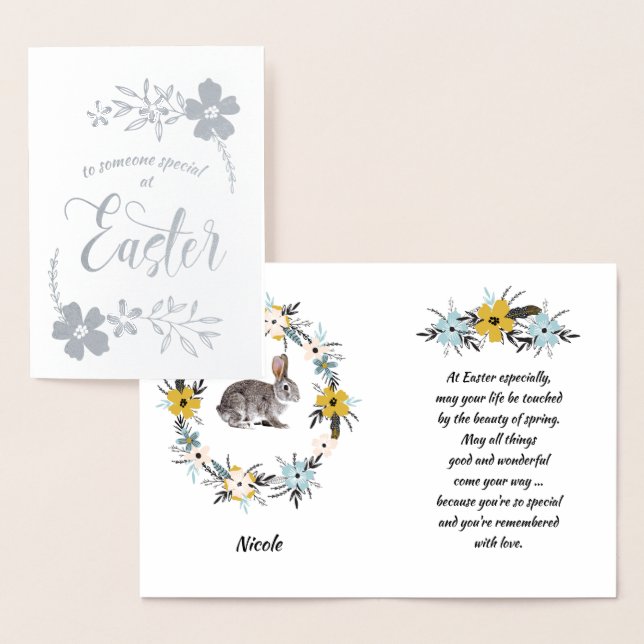 Glad påsk. Påskhare Folierat Kort (Display)