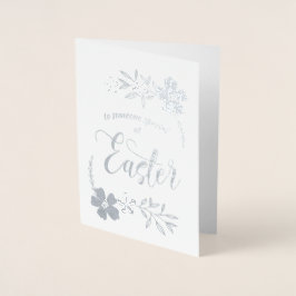 Glad påsk. Påskhare Folierat Kort