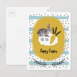 Glad påsk. Påskhare Helg Vykort