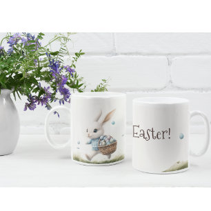 Glad påsk, påskhare med ägg kaffemugg