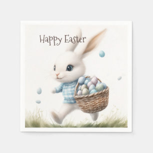 Glad påsk, påskhare med ägg pappersservett