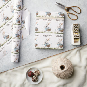 Glad påsk, påskhare med ägg presentpapper