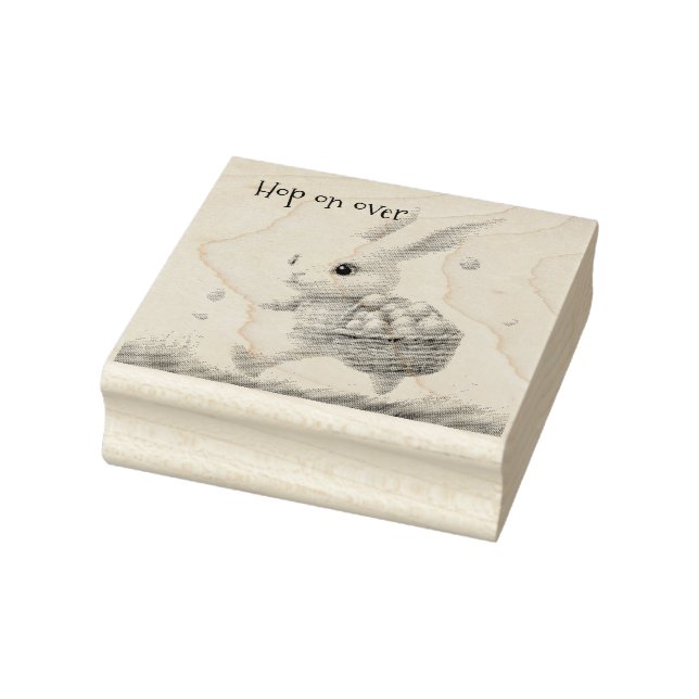 Glad påsk, påskhare med ägg stämpel (Stämpel)