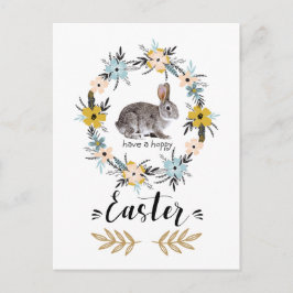 Glad påsk. Påskhare och Vår blommor Helg Vykort