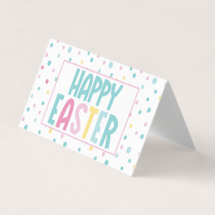 Glad påsk Pastel Dots Goodie Bag Topper Visitkort