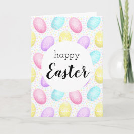 Glad påsk Pastel Egg Mönster Greeting Card Kort