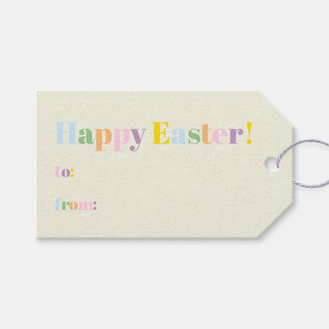 Glad påsk pastel färg modern typografi söt presentetikett (Framsidan (Horisontell))