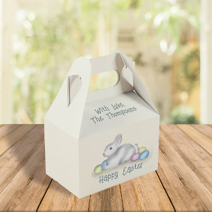 Glad påsk Pastel Simple Bunny Typography Presentaskar