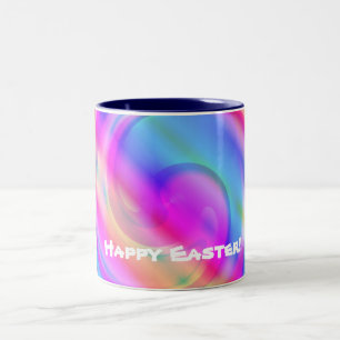 Glad påsk Pastel Swirl, ZSSG Två-Tonad Mugg