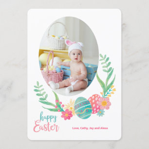 Glad påsk Pastels Photo Flat Card Inbjudningar