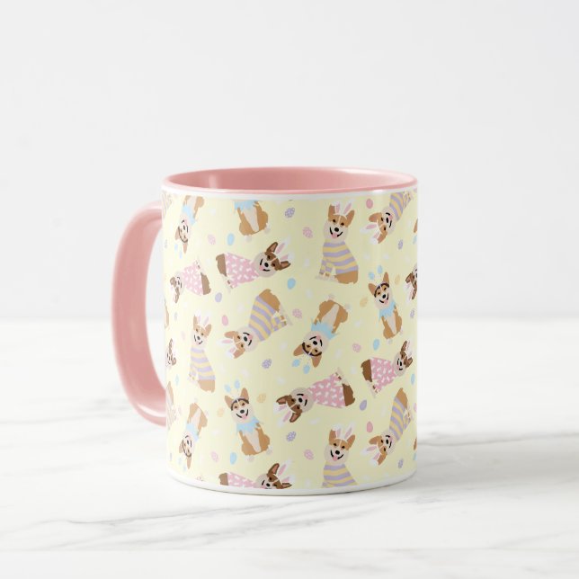 Glad påsk Pembroke Welsh Corgi Hundar Mugg (Framsida vänster)