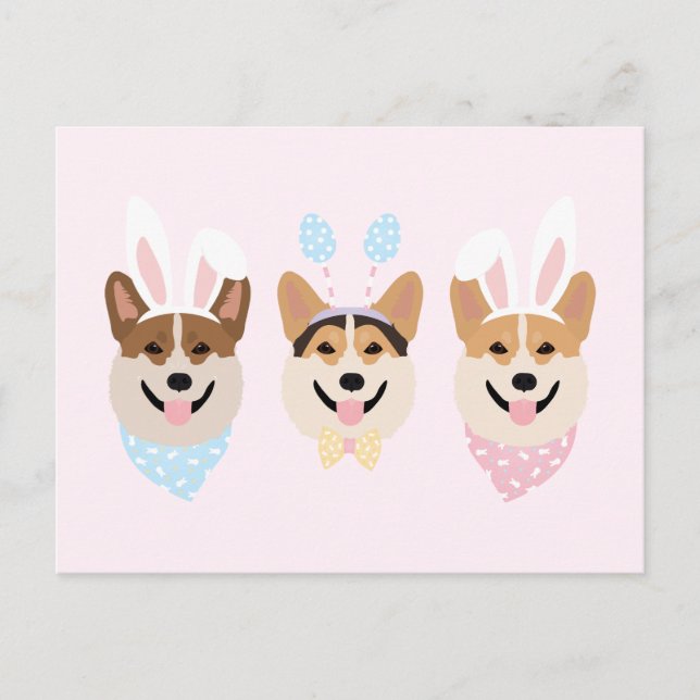 Glad påsk Pembroke Welsh Corgi Hundar Vykort (Framsida)