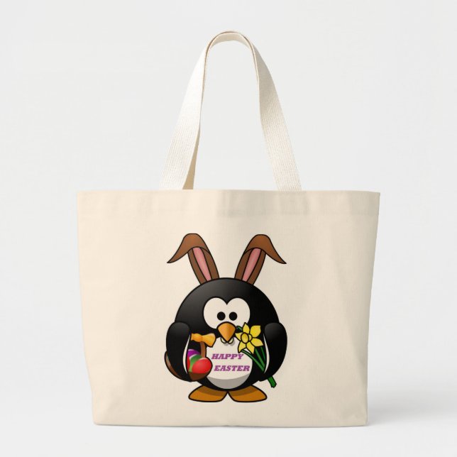"GLAD PÅSK" PENGUIN BUNNY JUMBO TYGKASSE (Framsidan)