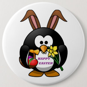 "GLAD PÅSK" PENGUIN BUNNY KNAPP