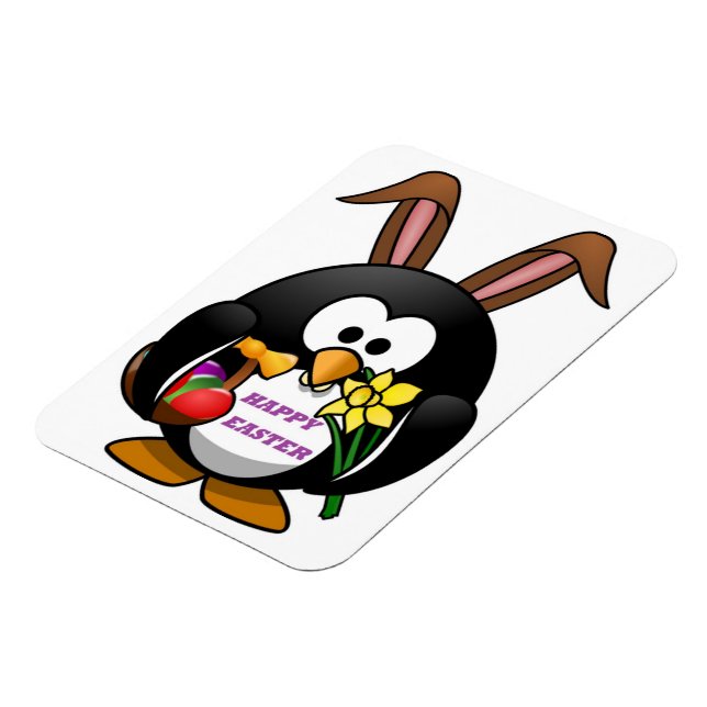"GLAD PÅSK" PENGUIN BUNNY MAGNET (Vänstra Sidan)
