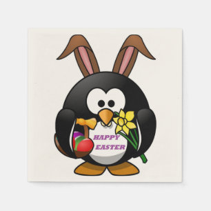 "GLAD PÅSK" PENGUIN BUNNY PAPPERSSERVETT