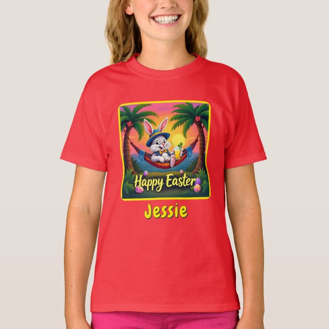 Glad påsk Personal Namn T Shirt (Framsida)