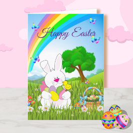 Glad påsk Personalize Boy's Namn Colorful Helgkort