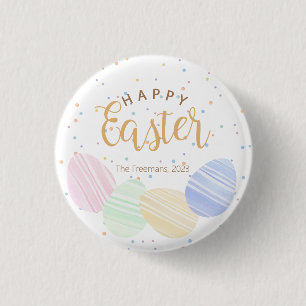 Glad påsk Personlig Watercolor Eggs Knapp