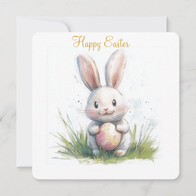 Glad påsk platta helgdag-kort julkort (Framsida)