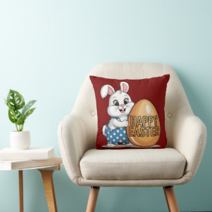 Glad påsk Polka Dot Bunny Dekorativ kudde