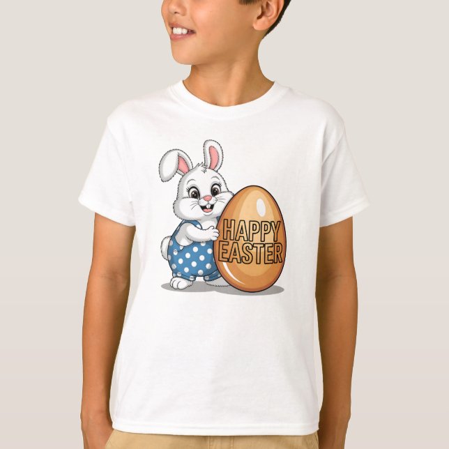 Glad påsk Polka Dot Bunny T Shirt (Framsida)