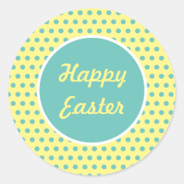 Glad påsk Polka Dot Round Stickers (Pastel) Runt Klistermärke