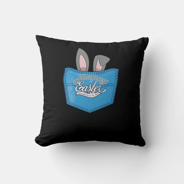 Glad påsk Pop Peeking Bunny Kudde (Framsida)