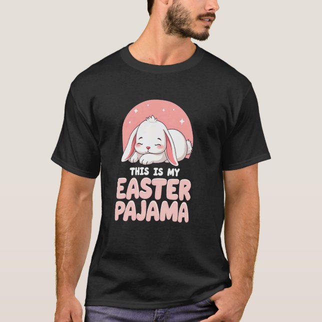 Glad Påsk Pyjamas Kanin T-Shirt (Framsida)