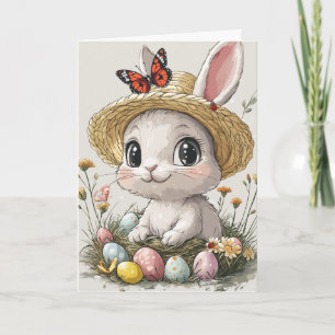 Glad påsk Rabbit Eggs Ladybug Butterflies Kort
