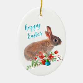 Glad påsk Rabbit Helgdag Julgransprydnad Keramik