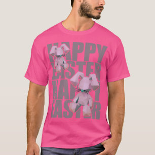 Glad påsk Rabbit Rosa 3D Origami Design T Shirt