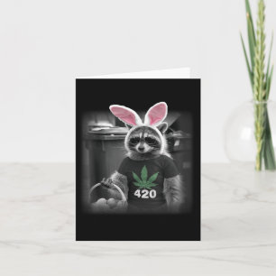 Glad påsk Raccoon Bunny Ogräs Kort