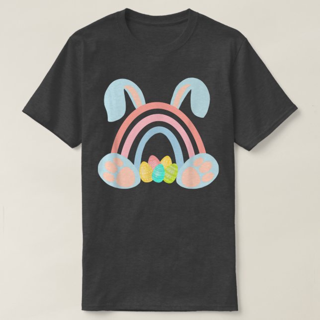 Glad påsk Rainbow Bunny Egg Påsk Day Cute T Shirt (Design framsida)
