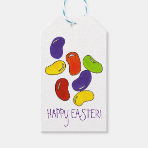 Glad påsk Rainbow Jelly Bean Candy Presentetikett