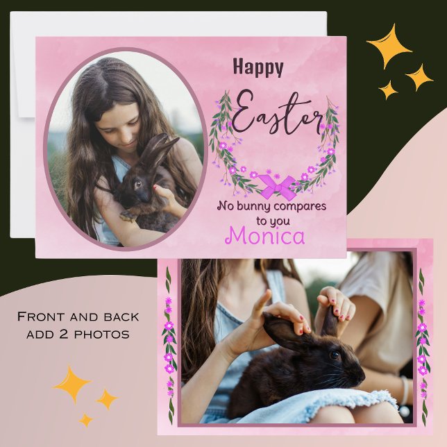 Glad påsk |Real Bunnies Photo Card Kort (Happy Easter _Real Bunnies Photo Card)
