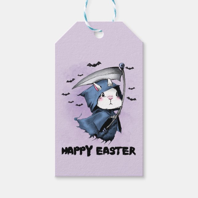 Glad påsk Reaper Bunny Presentetikett (Framsidan)