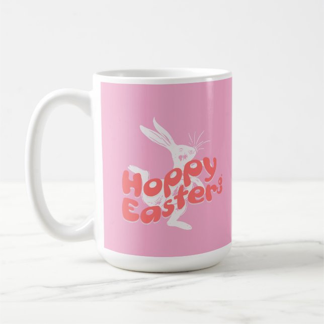 Glad Påsk Retro Rosa Orange Kaffemugg (Vänster)