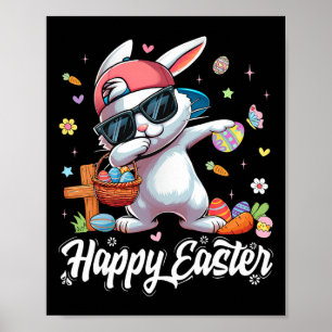 Glad påsk Rolig dabbig kanin påskdag Poster