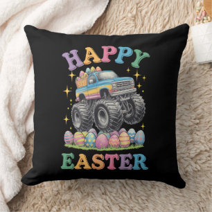 Glad Påsk Rolig Monster Truck Krossa Ägg Kudde