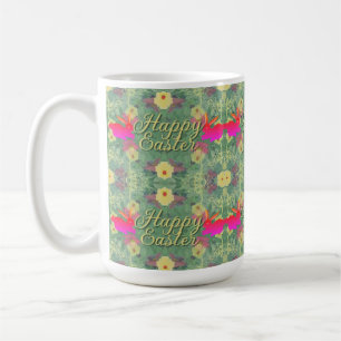Glad påsk Rosa Bunnies Mugg
